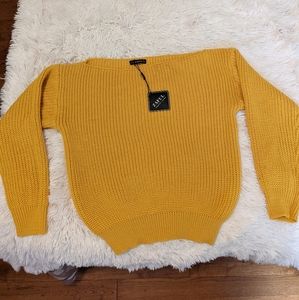 Off the shoulder knit sweater